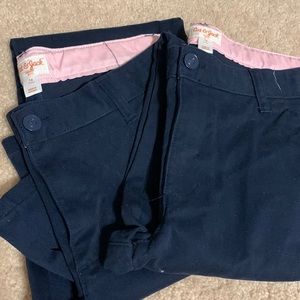 Size 18- cat and jack straight Navy blue uniform pants-set of 2. Like new